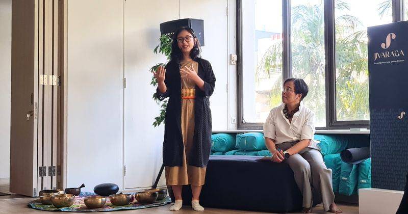 Tsamara Fahrana (Human Design Coach, Yoga & Meditation Teacher), dalam acara Media Gathering Jivaraga, Rabu (20/3/2024) - Popmama.com/Rahayu LS